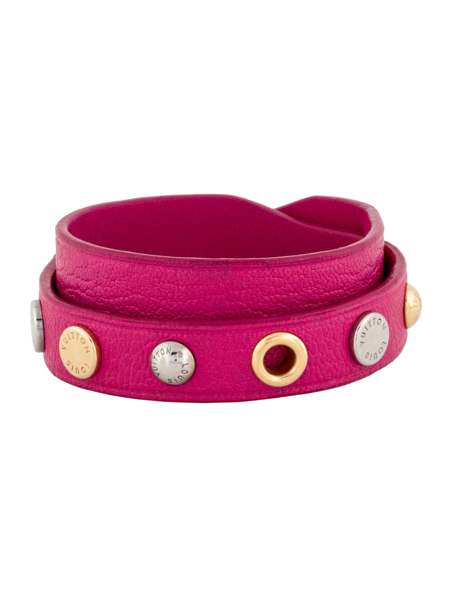 Louis Vuitton Leather 'Spike It' Wrap Bracelet